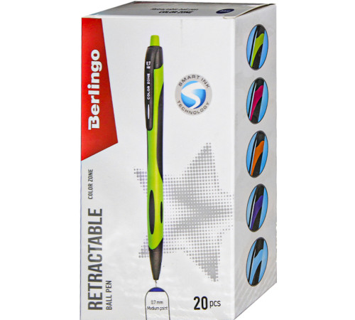 Ручка шариковая Berlingo "Color Zone", 0,7 мм, синие чернила 