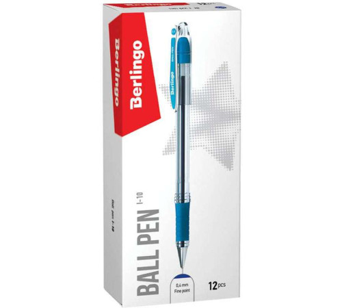 Ручка шариковая BERLINGO "I-10" 0,4 мм, синяя
