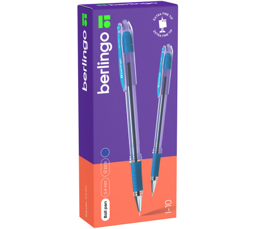 Ручка шариковая BERLINGO "I-10" 0,4 мм, синяя
