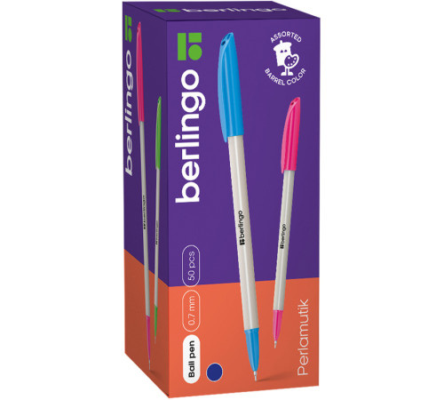 Ручка шариковая BERLINGO "Perlamutik" 0,7 мм, синяя