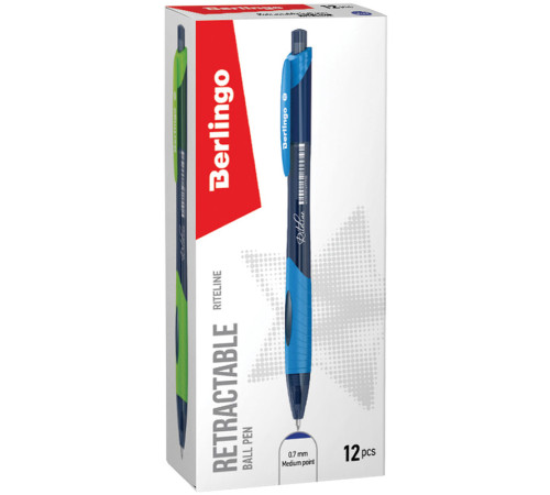 Ручка шариковая Berlingo "Riteline" автоматическая, 0,7 мм, синие чернила 
