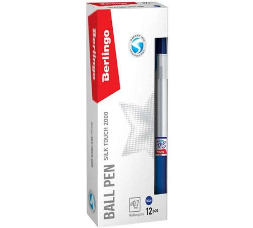 Ручка шариковая BERLINGO "Silk Touch 2000" 0,7 мм, синяя