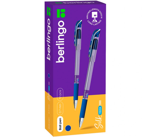 Ручка шариковая BERLINGO "Silk Touch 2000" 0,7 мм, синяя