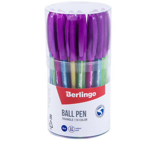 Ручка шариковая BERLINGO "Triangle 110 Color" 0,7 мм, синяя