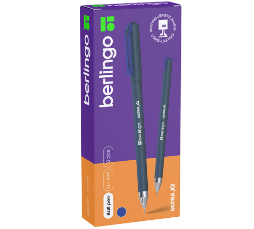 Ручка шариковая Berlingo "Ultra X2", 0,7 мм, синяя