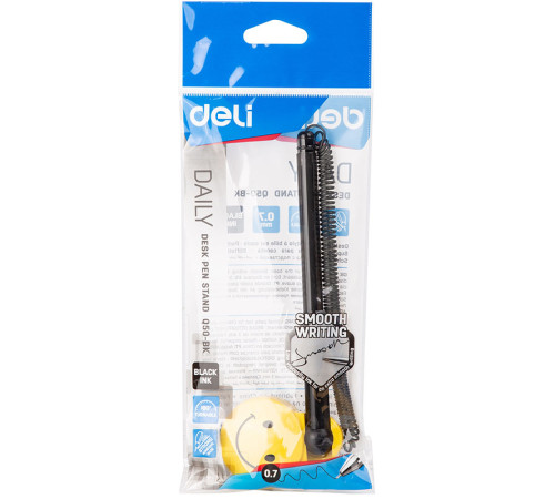 Ручка шариковая Deli, на подставке, 0,7 мм, черные чернила 