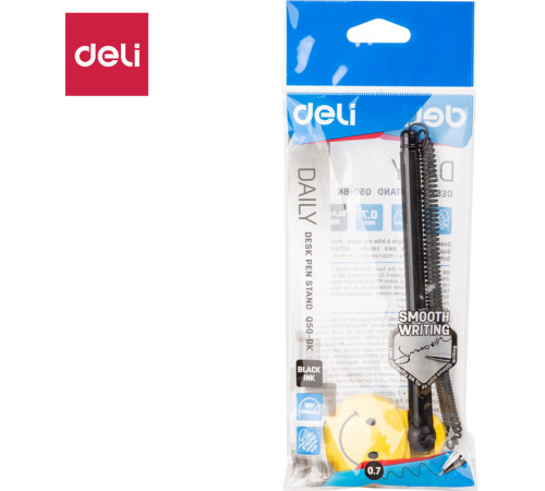 Ручка шариковая Deli, на подставке, 0,7 мм, черные чернила 