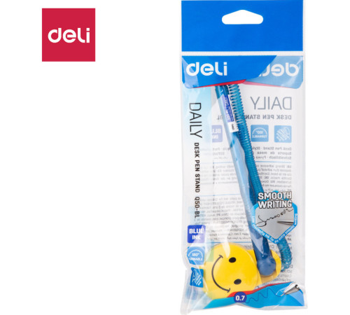 Ручка шариковая Deli, на подставке, 0,7 мм, синие чернила 
