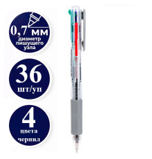 Ручка шариковая DELI "Arris" автоматическая, трехцветная, 0,7 мм, синяя, черная, красная