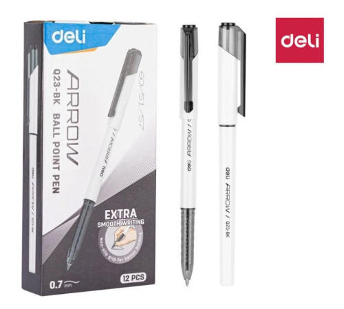 Ручка шариковая DELI "Arrow", 0,7 мм, черная