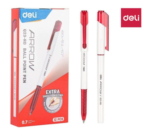 Ручка шариковая DELI "Arrow", 0,7 мм, красная