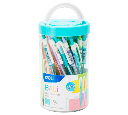 Ручка шариковая DELI "Bali Q02836" автоматическая, 0,7 мм, синяя