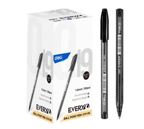 Ручка шариковая DELI "Every", 1 мм, цвет черный