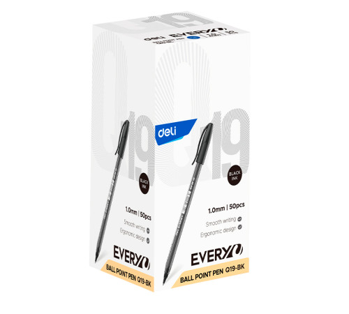 Ручка шариковая DELI "Every", 1 мм, цвет черный