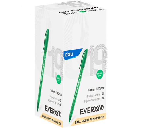 Ручка шариковая DELI "Every", 1 мм, цвет зеленый  