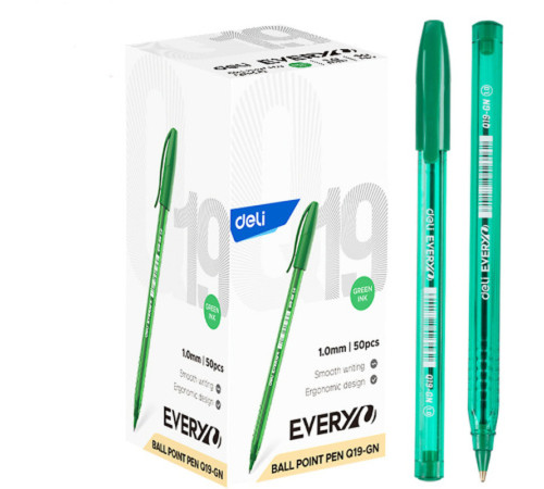 Ручка шариковая DELI "Every", 1 мм, цвет зеленый  