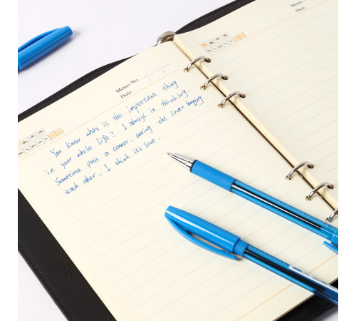 Ручка шариковая DELI "Q130", 0.7 мм, синяя, грип