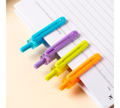 Ручка шариковая DELI "Q51" автоматическая, 0,7 мм, корпус ассорти, синяя, грип