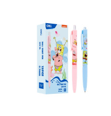 Ручка шариковая DELI "SpongeBob" автоматическая, 0,7 мм, синяя