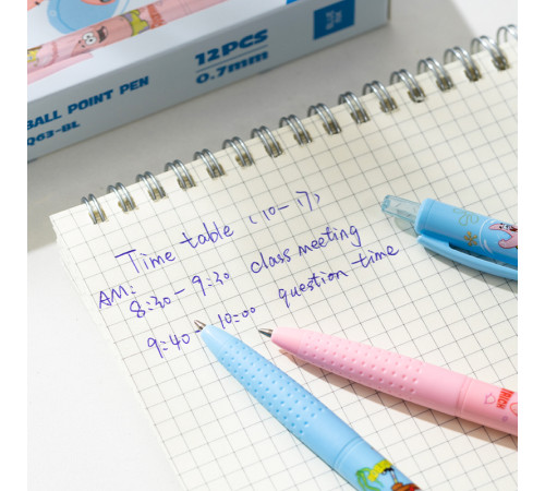 Ручка шариковая DELI "SpongeBob" автоматическая, 0,7 мм, синяя