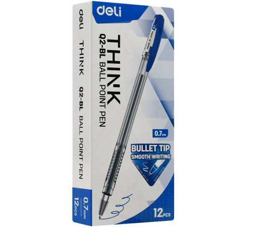 Ручка шариковая DELI "Think Q2", 0,7 мм, синяя