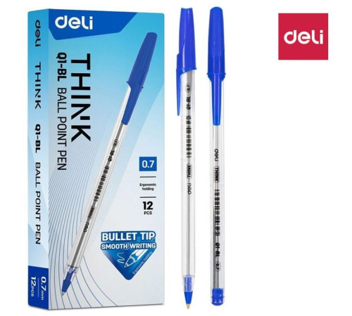 Ручка шариковая DELI "Think", 0,7 мм, синяя