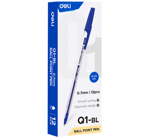 Ручка шариковая DELI "Think", 0,7 мм, синяя