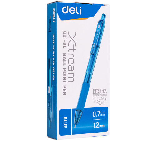 Ручка шариковая DELI "Xtream Q21" автоматическая, 0,7 мм, синяя