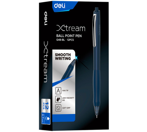 Ручка шариковая DELI "Xtream Q48" автоматическая, 0,7 мм, синяя