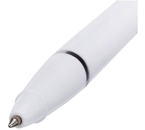 Ручка шариковая OfficeSpace на подставке, металлическая цепочка, белый корпус, синие чернила