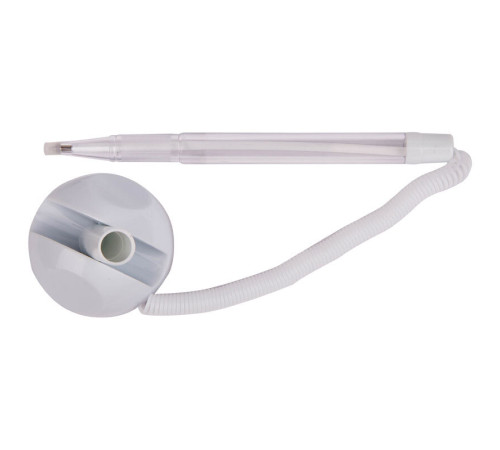 Ручка шариковая OfficeSpace Reseption, на подставке, белый корпус, синие чернила