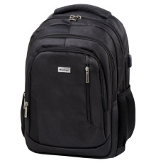 Рюкзак Berlingo City "Comfort black" 42х29х17см, 3 отделения, 3 кармана, отделение для ноутбука, USB