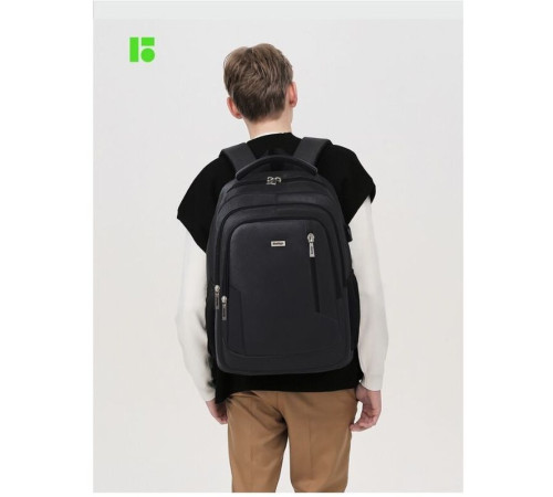 Рюкзак Berlingo City "Comfort black" 42х29х17см, 3 отделения, 3 кармана, отделение для ноутбука, USB