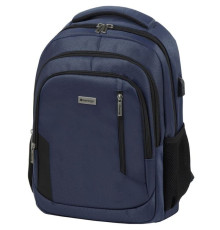 Рюкзак Berlingo City "Comfort blue" 42х29х17 см, 3 отделения, 3 кармана, отделение для ноутбука, USB
