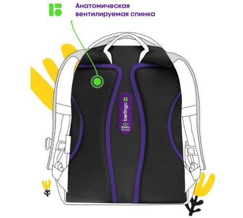 Рюкзак Berlingo Modern "Butterfly" 38х30х18 см, 3 отделения, 2 кармана, эргономичная спинка