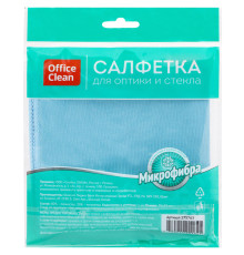 Салфетка из микрофибры OfficeClean для оптики и стекла, 30x30 см, синяя