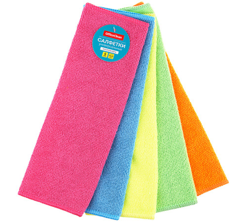 Салфетка из микрофибры OfficeClean "Универсальная", 30х30 см, 5 шт 
