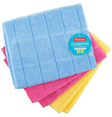 Салфетка из микрофибры OfficeClean "Универсальная", 40х40 см, 3 шт 