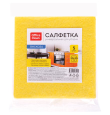 Салфетка из вискозы OfficeClean, желтые ,  30*30см, 5 шт