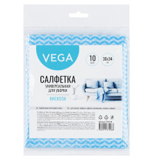 Салфетка из вискозы Vega, волна ,  30*34см, 10 шт