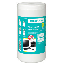 Салфетки чистящие универсальные, антибактериальные OfficeClean 100 шт в тубе