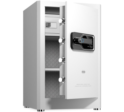 Сейф DELI "AE131" биометрический + электронный замок + ключ, 380х360х600 мм, 29 кг, белый