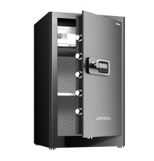 Сейф DELI "AE132" биометрический + электронный замок + ключ, 800x480x420 мм, 45 кг, черный