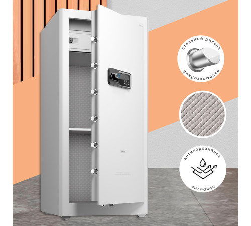 Сейф DELI "AE135" биометрический + электронный замок + ключ, 1200x550х520 мм, 74 кг, белый