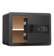 Сейф DELI "AE210" биометрический + электронный замок + ключ + Wi-Fi, 300х400х300 мм, 11 кг, черный