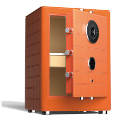 Сейф DELI "AE691-Z" биометрический + электронный замок + ключ, 600х430х400 мм, 52 кг, оранжевый