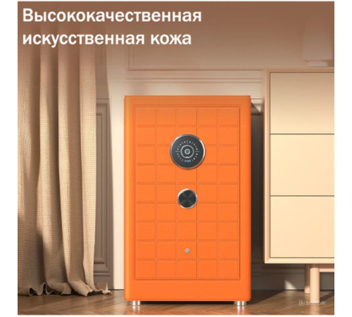 Сейф DELI "AE691-Z" биометрический + электронный замок + ключ, 600х430х400 мм, 52 кг, оранжевый