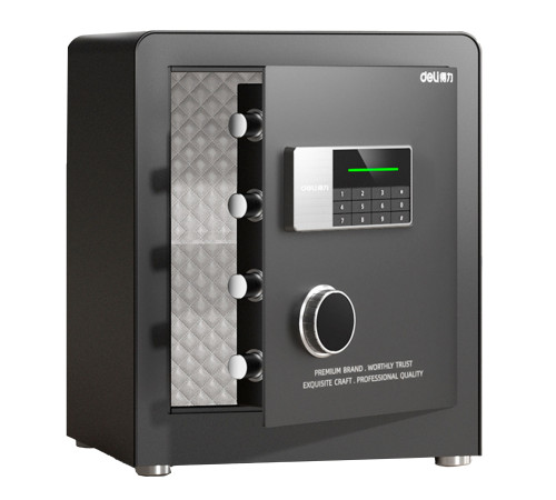 Сейф DELI "AE872-W" электронный замок + ключ, 450x380x320 мм, 21 кг, черный