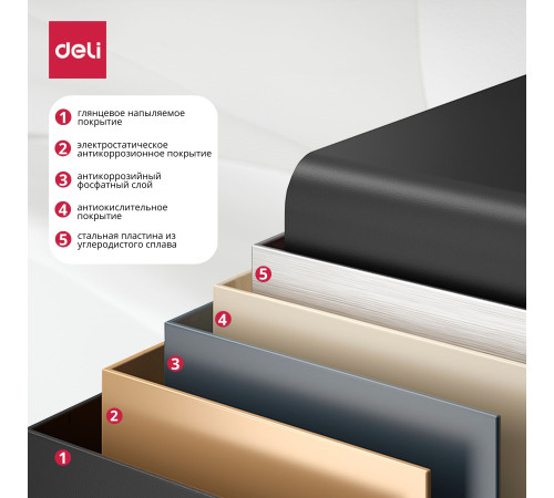 Сейф DELI "AE872-W" электронный замок + ключ, 450x380x320 мм, 21 кг, черный