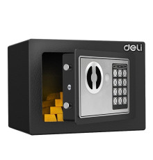 Сейф DELI "ET510" электронный замок + ключ, 170x230x170 мм, 2.82 кг, черный